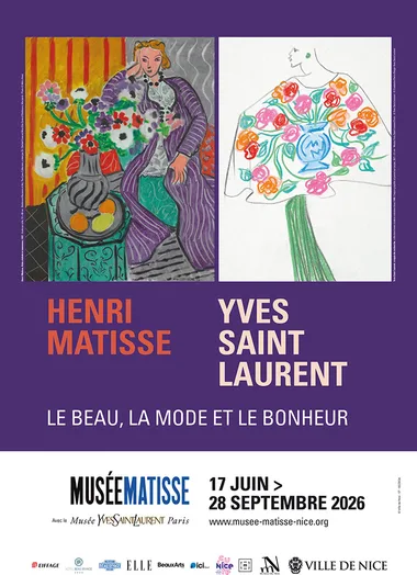 Affiche de l’exposition Henri Matisse Yves Saint Laurent au Musée Matisse de Nice en 2026