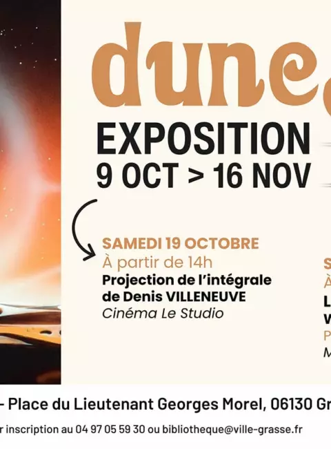 Affiche officielle de l’exposition duneS à la Médiathèque Charles Nègre de Grasse