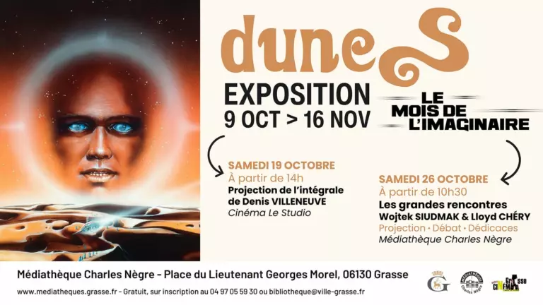 Affiche officielle de l’exposition duneS à la Médiathèque Charles Nègre de Grasse