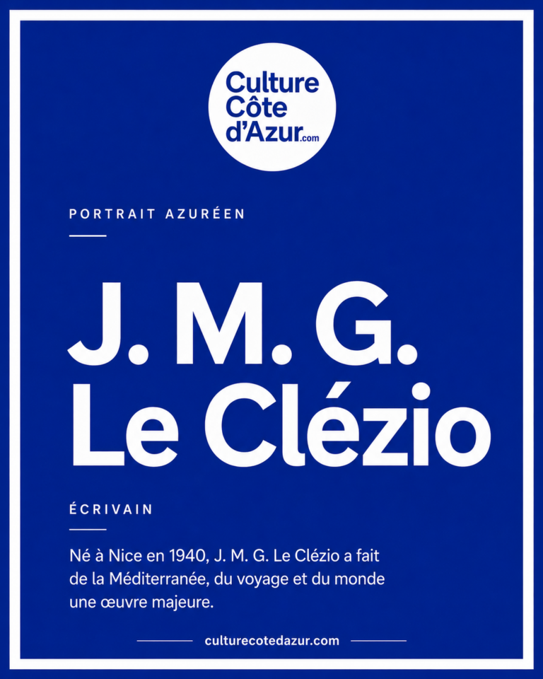 Visuel vertical CCDA du portrait azuréen : J. M. G. Le Clézio : Nice, la Méditerranée et le désir du monde