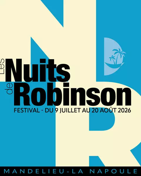 Affiche officielle des Nuits de Robinson 2026 à Mandelieu-La Napoule