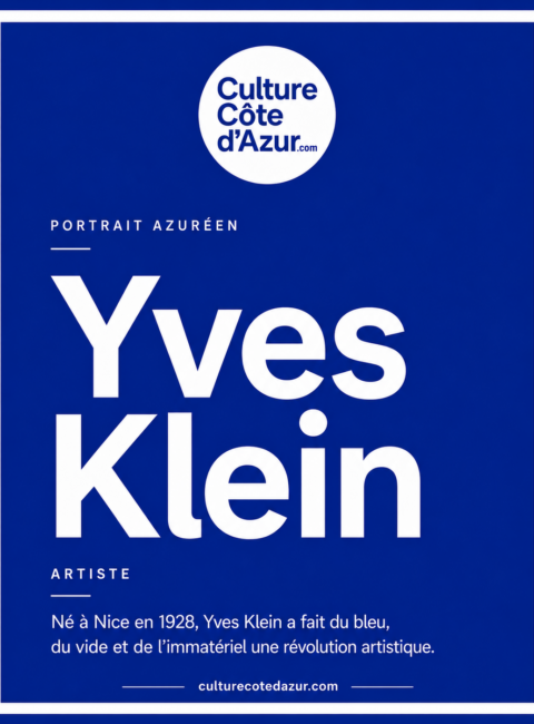 Visuel vertical CCDA du portrait azuréen : Yves Klein : est-ce à Nice qu’est né le bleu de l’infini ?